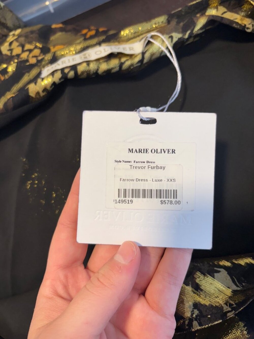 NEW $578 Marie Oliver Farrow Luxe Silk Metallic One-Shoulder Kaftan Maxi Dress - Picture 11 of 16